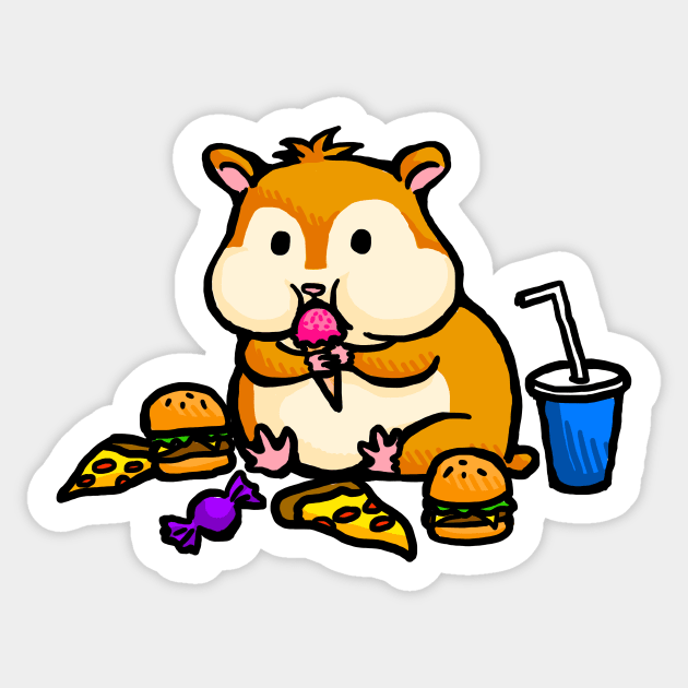 Hungry Hungry Hamster Sticker by Manicdoodler